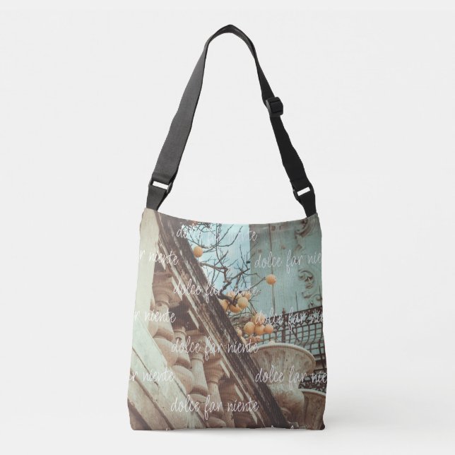 Bolso Cruzado Árbol de limón y edificios antiguos (Anverso)
