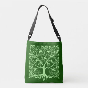 Bolso Cruzado Árbol de vida #3 Luz y verde oscuro