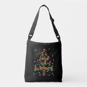 Bolso Cruzado Árbol navideño de Dachshund cubierto por lintern