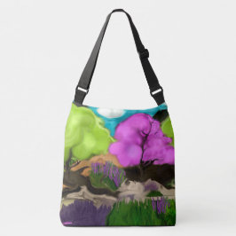 Bolso Cruzado Árboles de Algodón de Azúcar Arte Abstracto