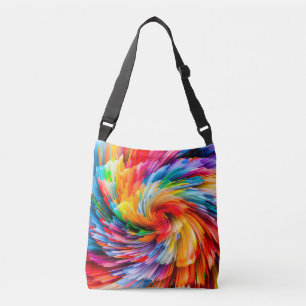 Bolso Cruzado Arcoíris Abstracto Tornado Moderno Vibrante