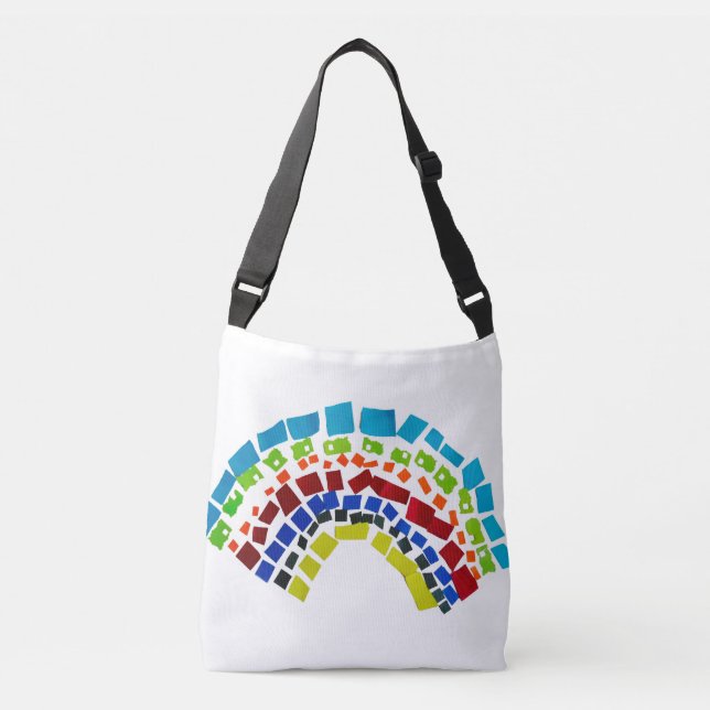 Bolso Cruzado Arcoiris de papel (Anverso)
