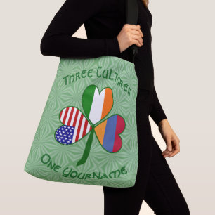 Bolso Cruzado Armenia Irlanda USA Trébol Personalizado