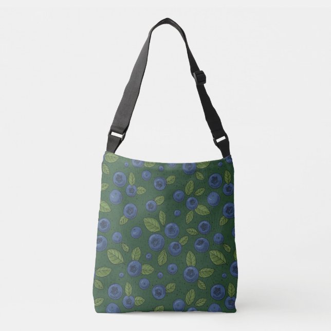 Bolso Cruzado Arroz azul en verde oscuro (Anverso)