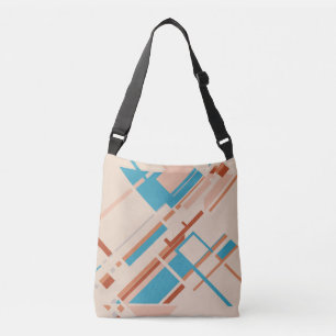 Bolso Cruzado Arroz de coral turquesa sobre un motivo tan inclin