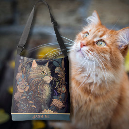 Bolso Cruzado Art Deco Dusty Rosa Cat Lover