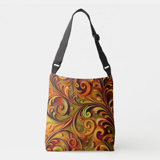 Bolso Cruzado Art Nouveau floral design  (Anverso)