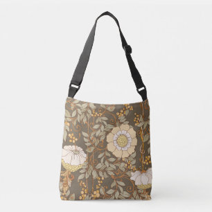 Bolso Cruzado Art Nouveau: Vintage floral decorativo.
