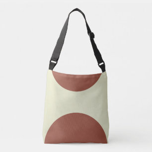 Bolso Cruzado Arte abstracto de dos lados de impresión marrón en