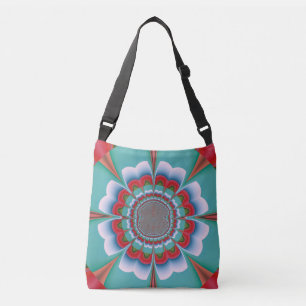 Bolso Cruzado Arte abstracto de mandala psicodélico retro