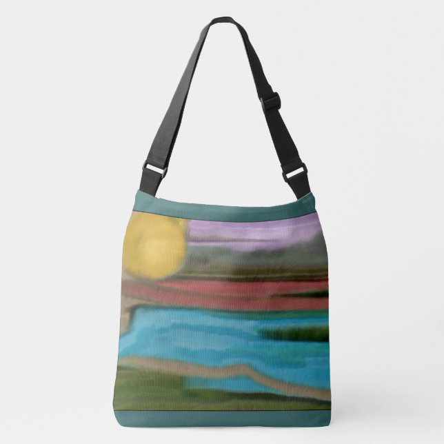 Bolso Cruzado Arte abstracto de Sierra Sunrise (Anverso)