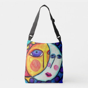 Bolso Cruzado Arte abstracto de Sun y Moon