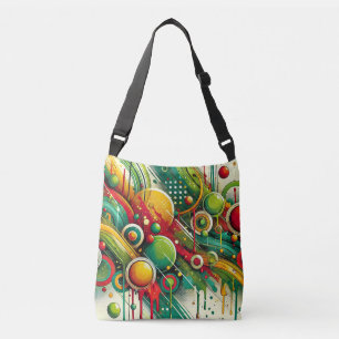 Bolso Cruzado Arte abstracto dinámico con círculos coloridos