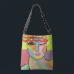 Bolso Cruzado Arte abstracto divertido para llevar<br><div class="desc">Mi retrato abstracto y divertido de una mujer pelirroja hace que esta hermosa bolsa tote sea una colorida obra de arte para llevar.</div>