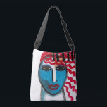 Bolso Cruzado Arte abstracto original<br><div class="desc">Mi colorido retrato abstracto de una mujer pelirroja hace que esta hermosa bolsa tote sea una obra de arte funky para llevar.</div>