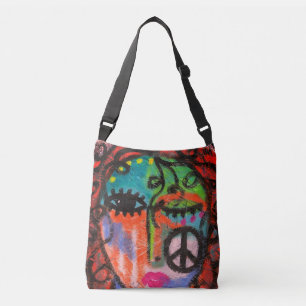 Bolso Cruzado Arte abstracto original de la paz