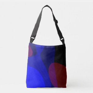 Bolso Cruzado Arte abstracto rojo y azul 601