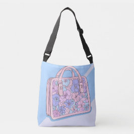 Bolso Cruzado Arte AI en la nube rosa azul claro
