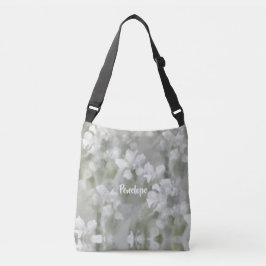 Bolso Cruzado Arte botánico impresionista blanco con nombre