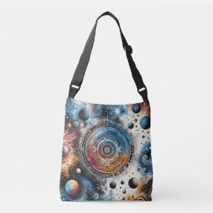 Bolso Cruzado Arte cósmico estilo Batik futurista - Diseño espac