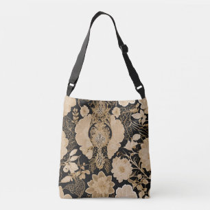 Bolso Cruzado Arte de IA de encaje beige floral