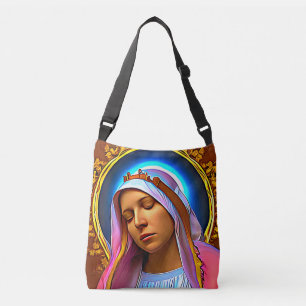 Bolso Cruzado Arte de IA de La Santísima Virgen María