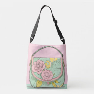 Bolso Cruzado Arte de IA de Rosy Sunshine