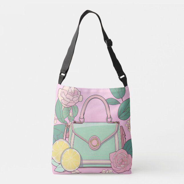 Bolso Cruzado Arte de IA Lemon & Pink Lollipop (Reverso)