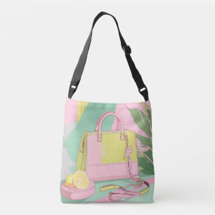 Bolso Cruzado arte de IA Rosa Crujiente
