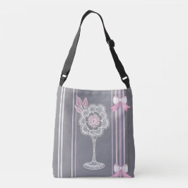 Bolso Cruzado Arte de IA rosa y gris