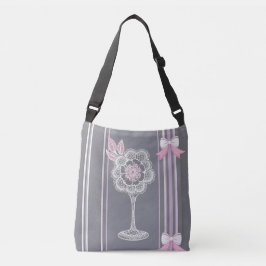 Bolso Cruzado Arte de IA rosa y gris