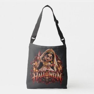 Bolso Cruzado Arte de impresión de la novia zombie espeluznante