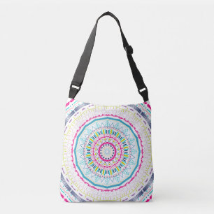 Bolso Cruzado Arte de Mandala Colorido Vibrante