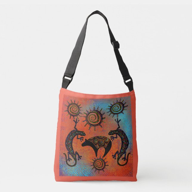 BOLSO CRUZADO ARTE DE OSO LIZARD DEL SUROESTE (Anverso)