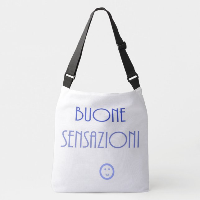Bolso Cruzado arte de texto buone sensazioni (Anverso)