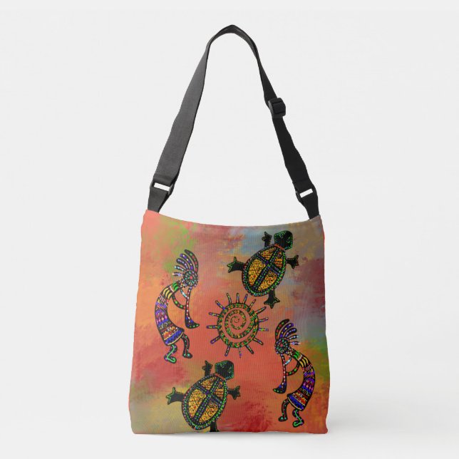 BOLSO CRUZADO ARTE DEL SUROESTE DE KOKOPELLI (Anverso)