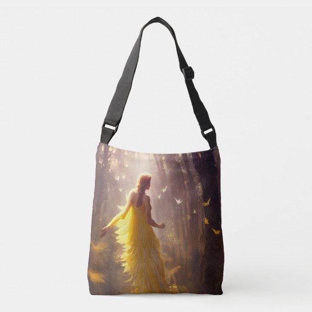 Bolso Cruzado Arte digital de amigos de bosques mágicos (Anverso)