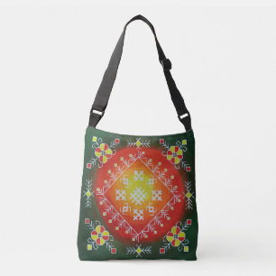 Bolso Cruzado Arte folklórico tradicional de Letonia con símbo