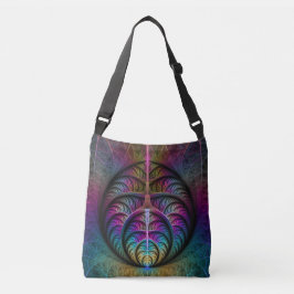 Bolso Cruzado Arte fractal colorido con estampado trippy