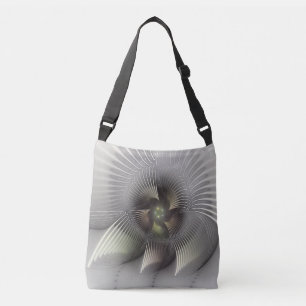 Bolso Cruzado Arte fractal de forma 3D abstracto moderno