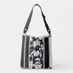 Bolso Cruzado Arte Geométrico Blanco Y Negro 1