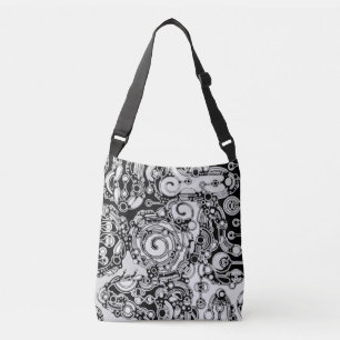 Bolso Cruzado Arte Geométrico Negro Y Blanco 3