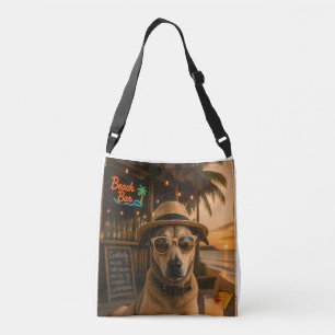 Bolso Cruzado Arte Imprimible Divertido de Perro en la Playa