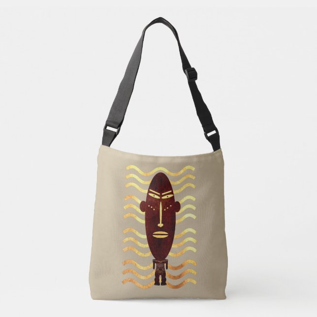 Bolso Cruzado Arte indígena moderno africano abstracto (Anverso)