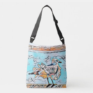 Bolso Cruzado Arte Personalizado de Gaviota de Playa