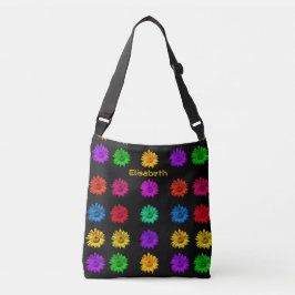 Bolso Cruzado Arte pop colorido: arte floral hippie brillante