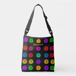 Bolso Cruzado Arte pop colorido: arte floral hippie brillante