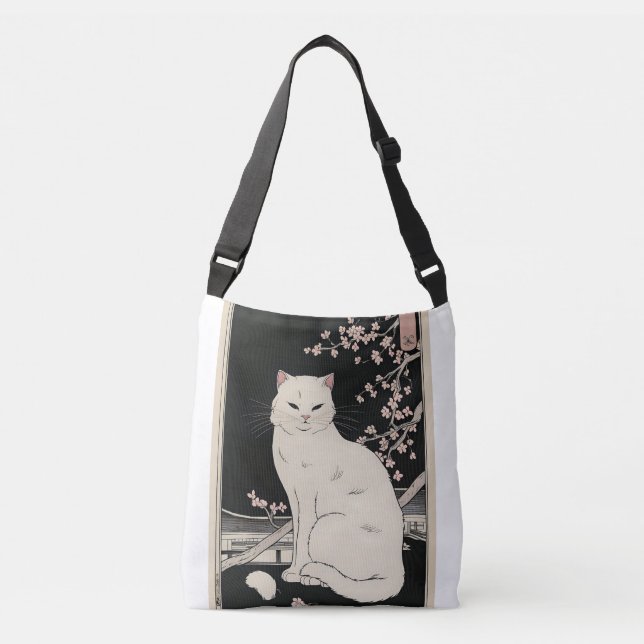 Bolso Cruzado Arte ukiyo y gato japonés (Anverso)