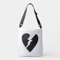 Arte vectorial de corazón roto en blanco y negro