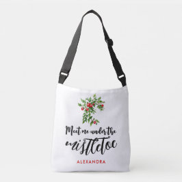Bolso Cruzado Artesanal y caprichoso muérdago acuarela rojo y ve